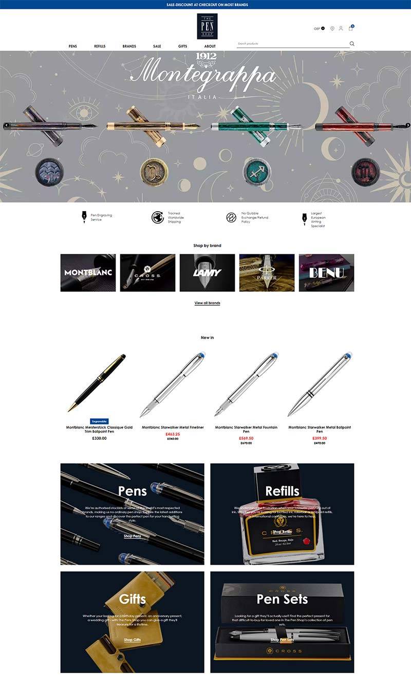 The Pen Shop 英国书写工具品牌购物网站