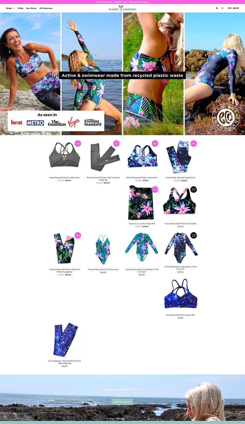 Planet Warrior 英国环保瑜伽服饰购物网站