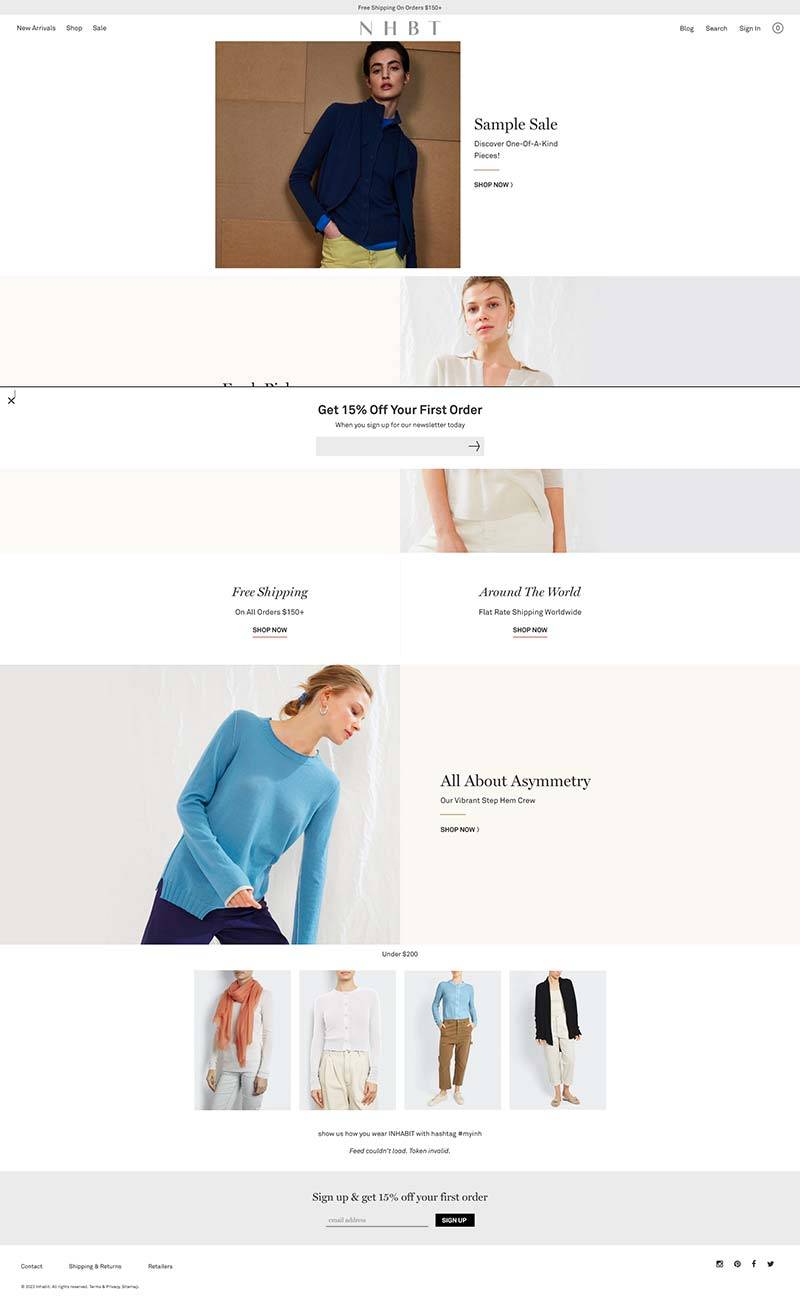 INHABIT 美国针织羊绒女装购物网站