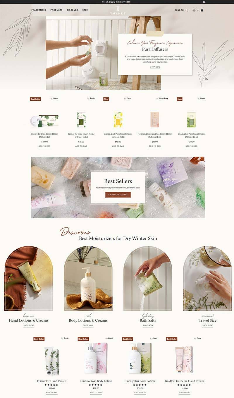 Thymes 美国天然植物香水品牌购物网站