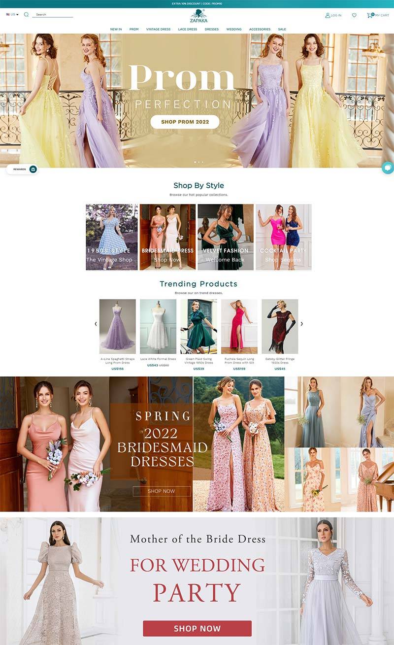 ZAPAKA 美国婚纱礼服品牌购物网站