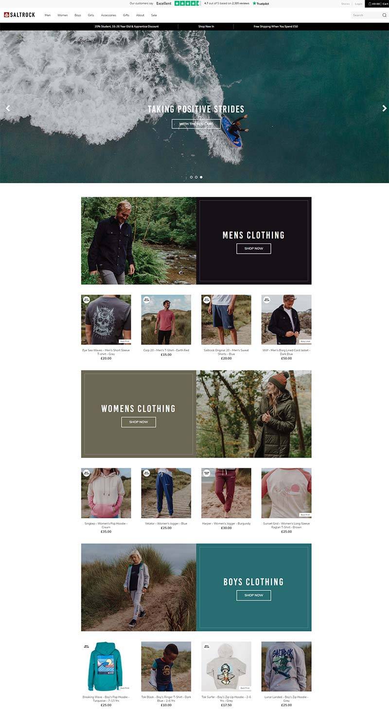 Saltrock 英国沿海生活服饰品牌购物网站