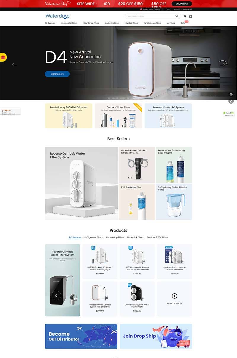 Waterdrop 英国家庭净水器品牌购物网站