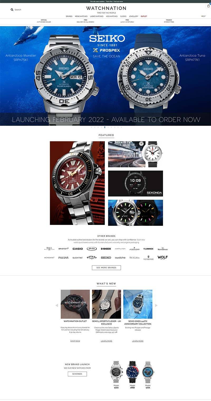 WatchNation 英国时尚腕表品牌购物网站
