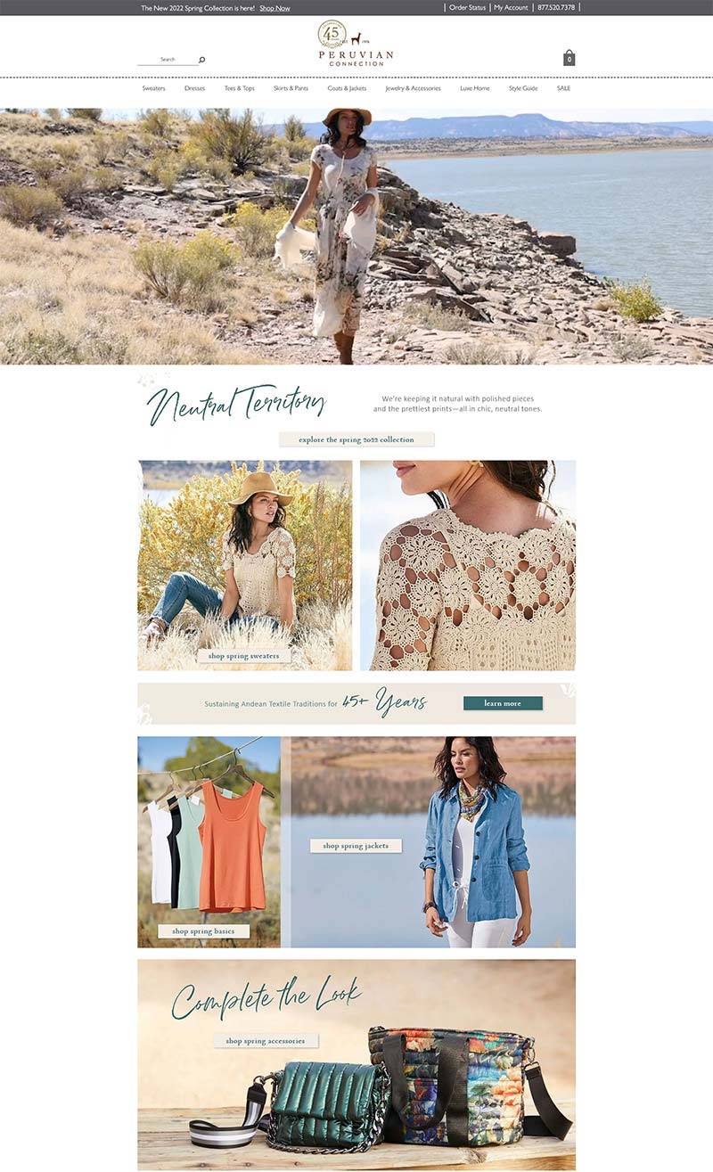 Peruvian Connection 美国针织女装品牌购物网站
