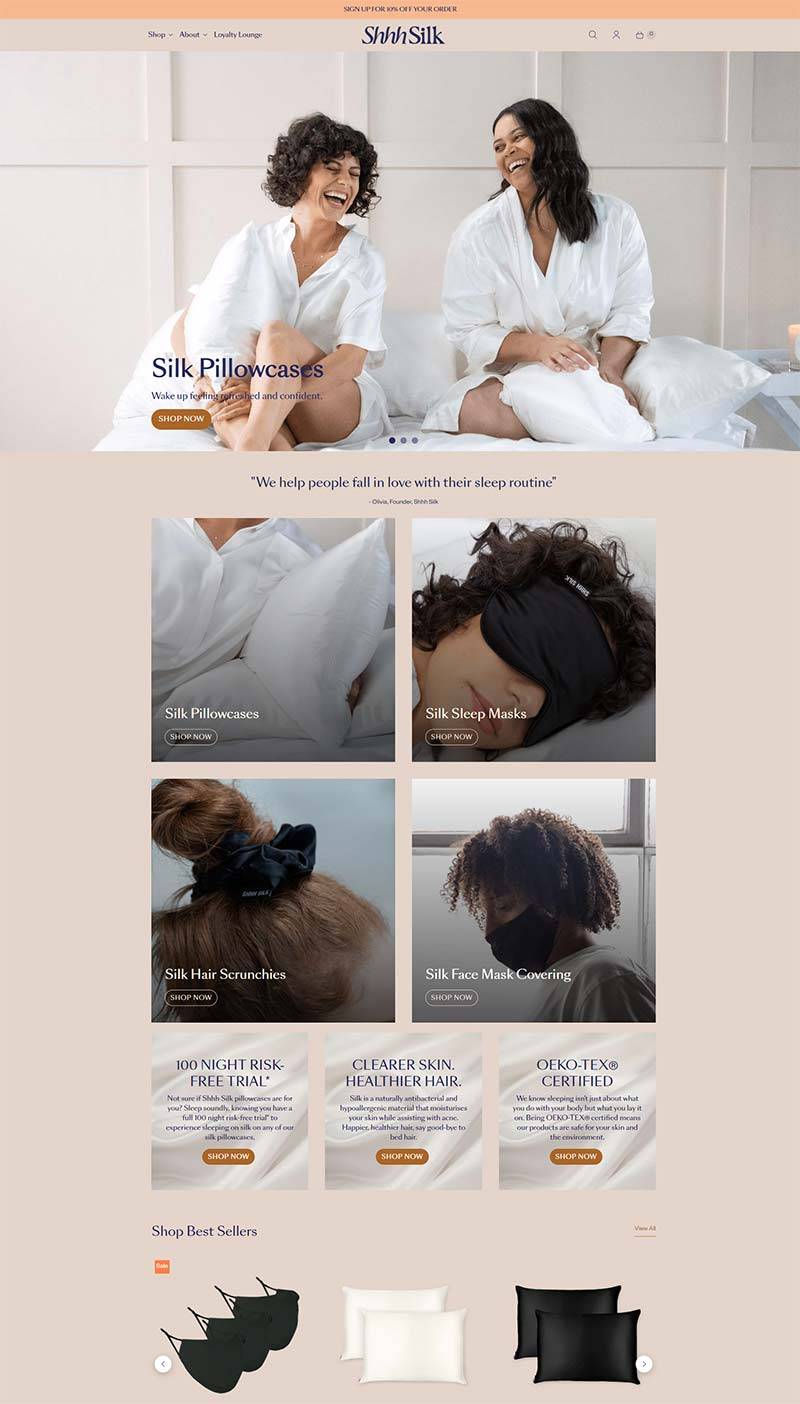 Shhh Silk 澳大利亚丝绸睡眠产品购物网站