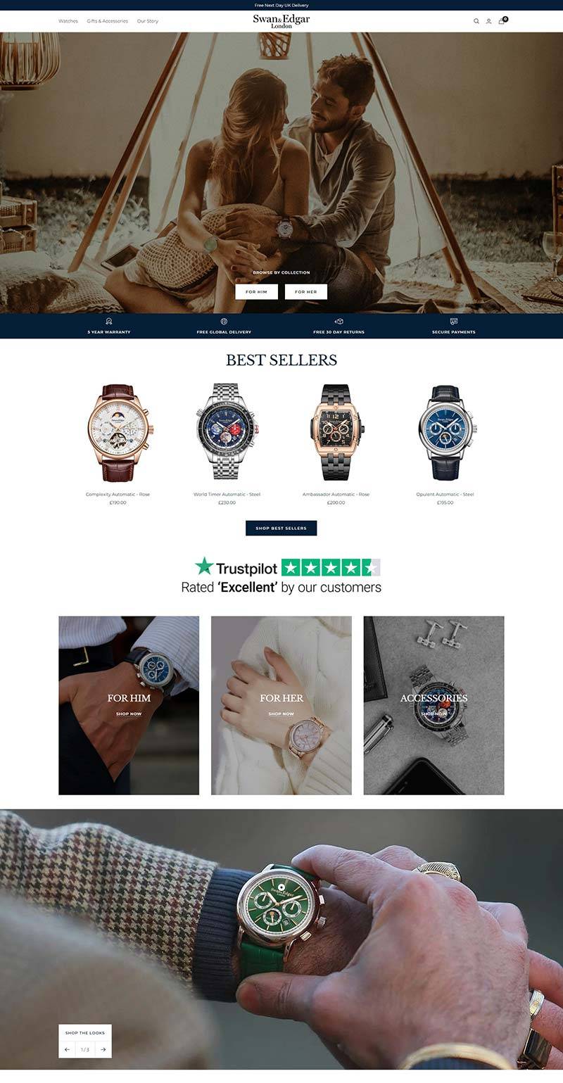 Swan & Edgar 英国时尚腕表品牌购物网站