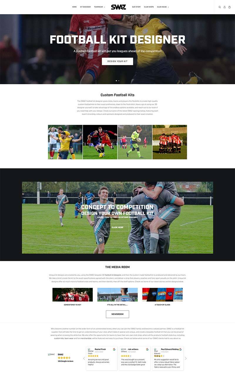 SWAZ 英国设计师足球服定制网站