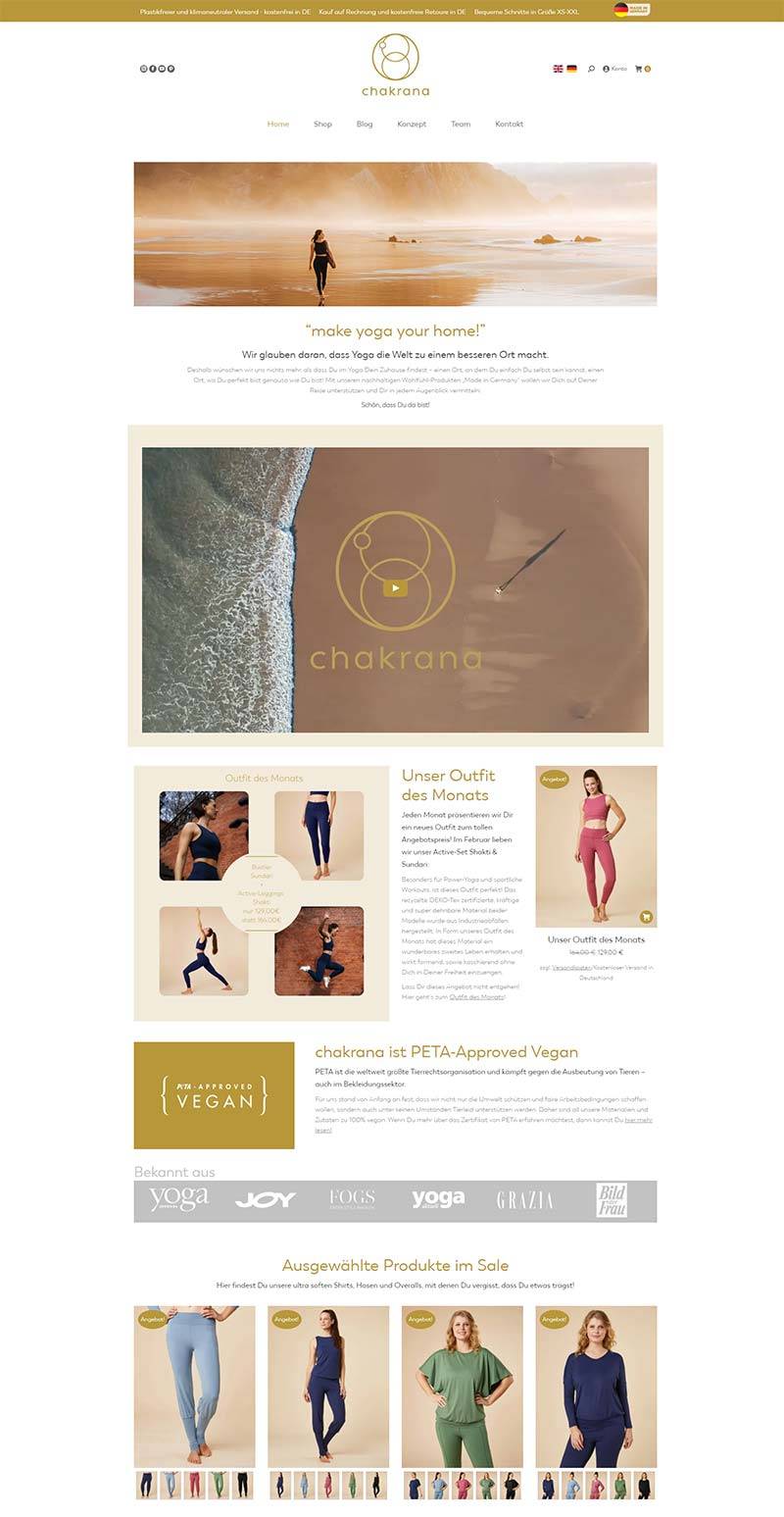 Chakrana 英国瑜伽服品牌购物网站