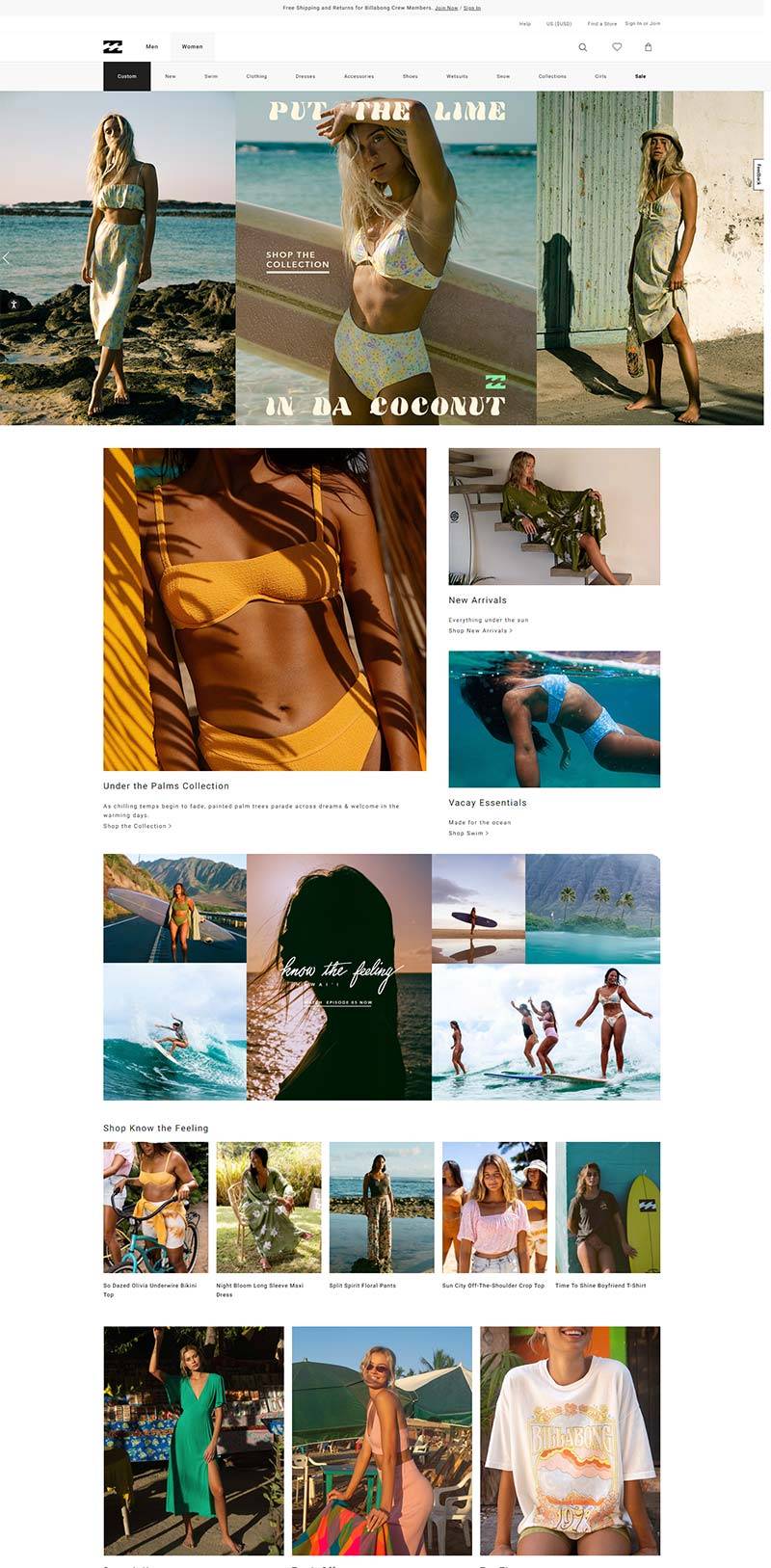 Billabong 加拿大海滩冲浪服饰购物网站
