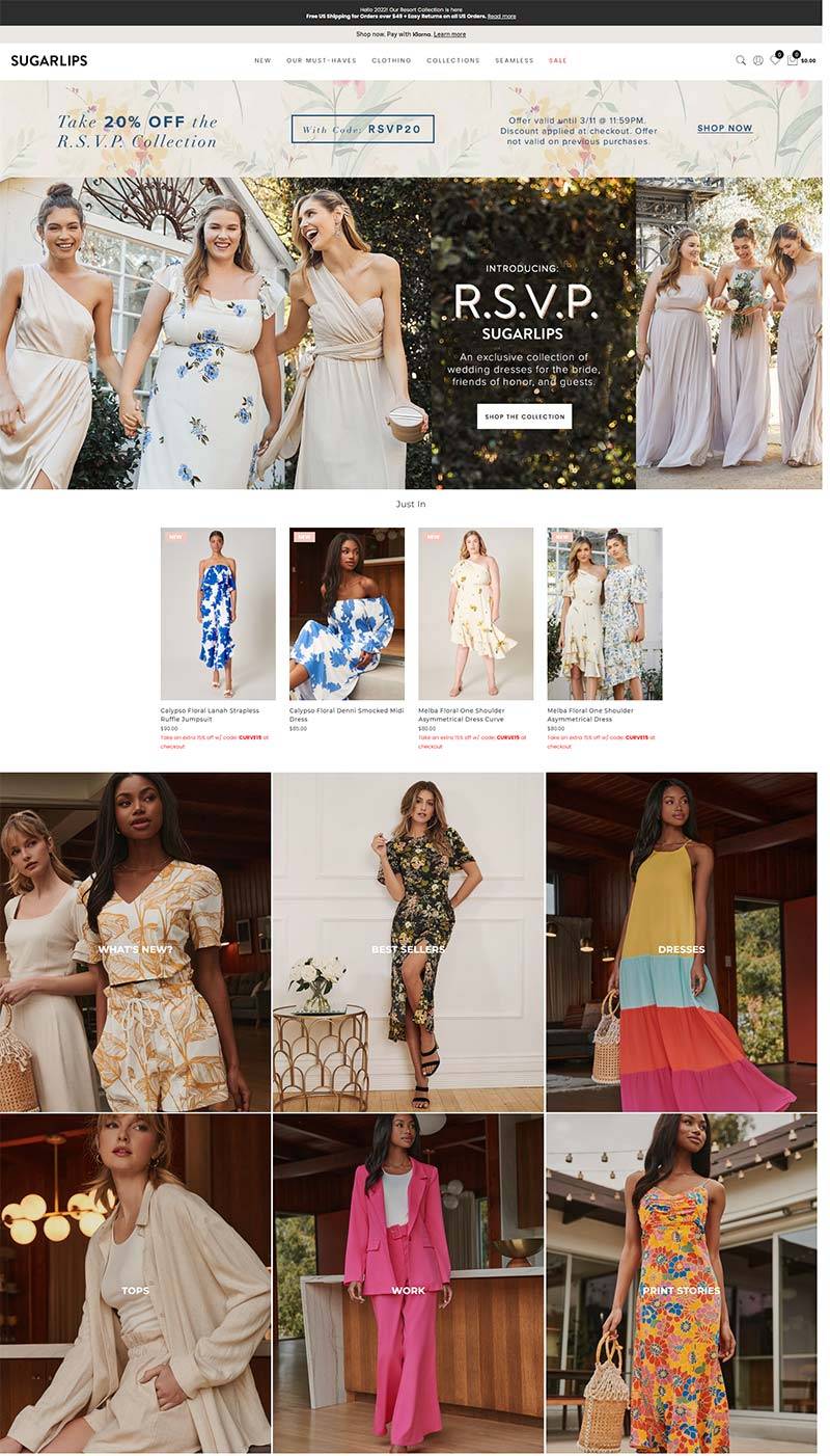 Sugarlips 美国现代女装品牌购物网站