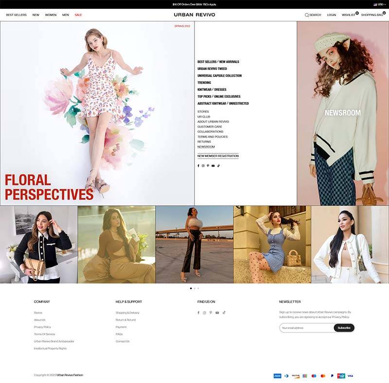 Urban Revivo 英国高端时装品牌购物网站