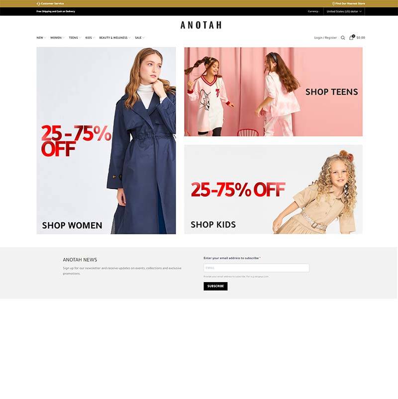 Anotah Fashion 科威特时尚服饰品牌购物网站