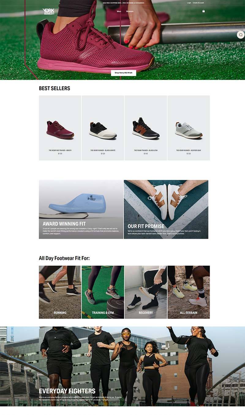 YORK Athletics 美国运动鞋服品牌购物网站