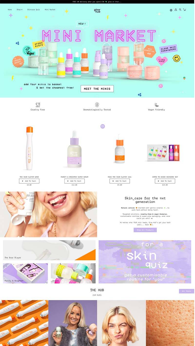 Glow Hub 英国少女护肤品牌购物网站
