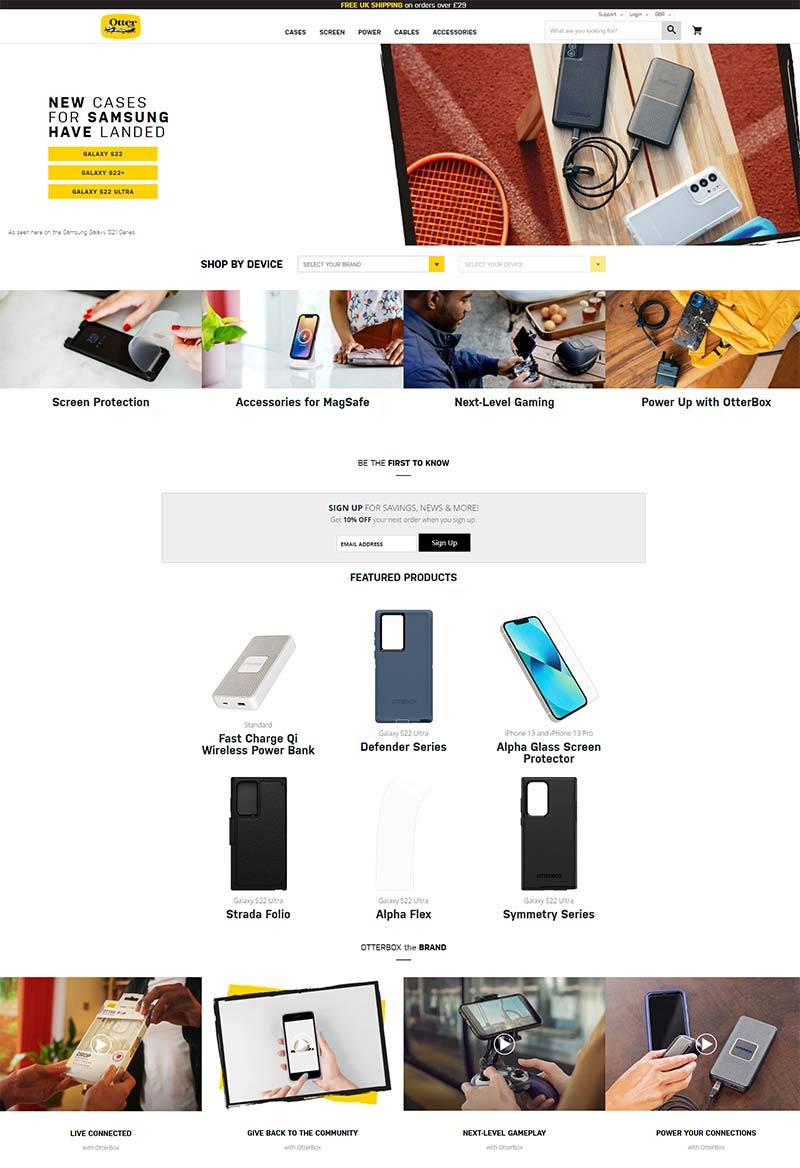 OtterBox 英国手机周边产品购物网站