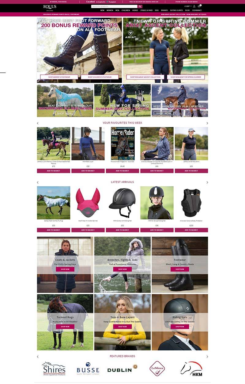 Equus 英国马术产品购物网站