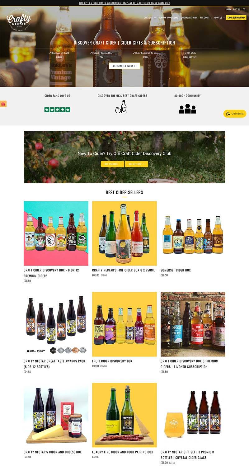 Crafty Nectar 英国天然苹果酒订购网站