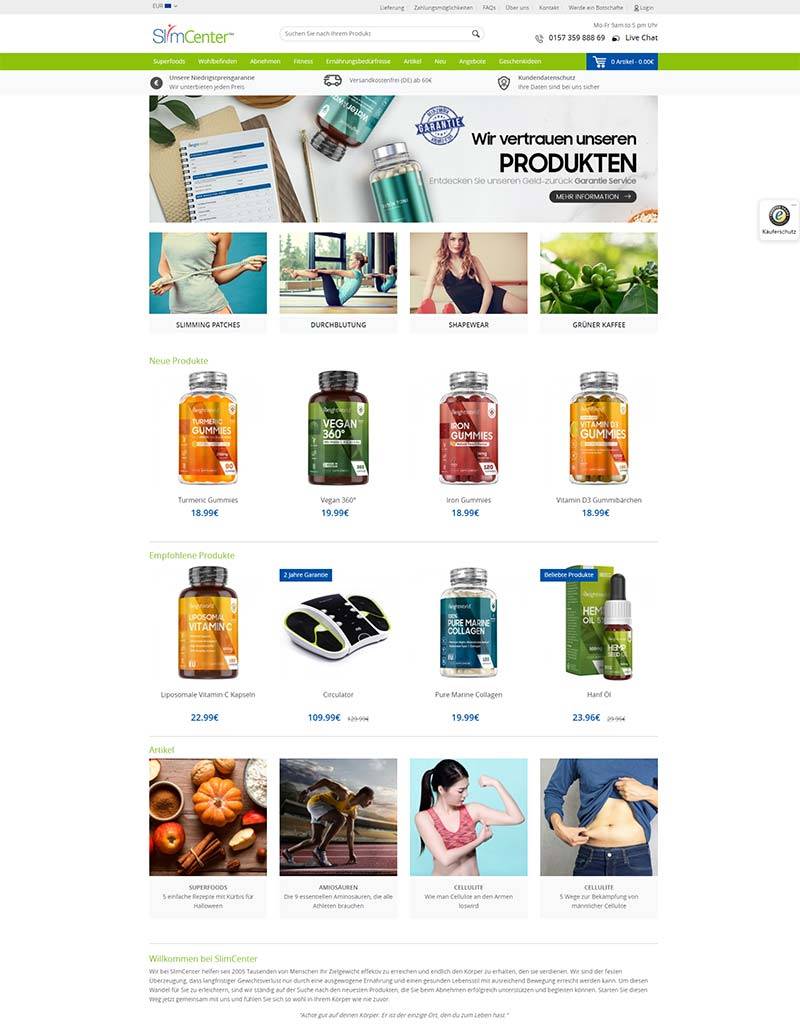 SlimCenter 德国健康减肥产品购物网站