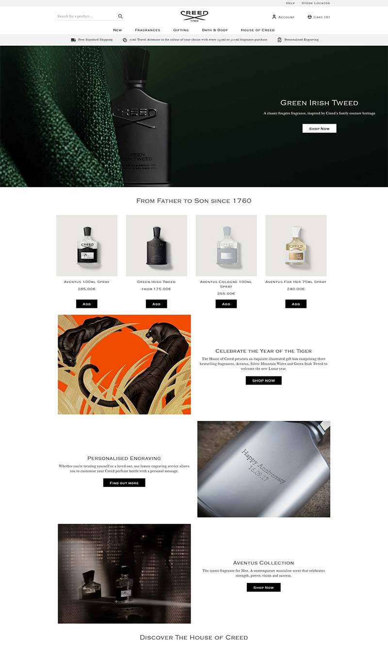 Creed Fragrances 英国高端香水品牌购物网站
