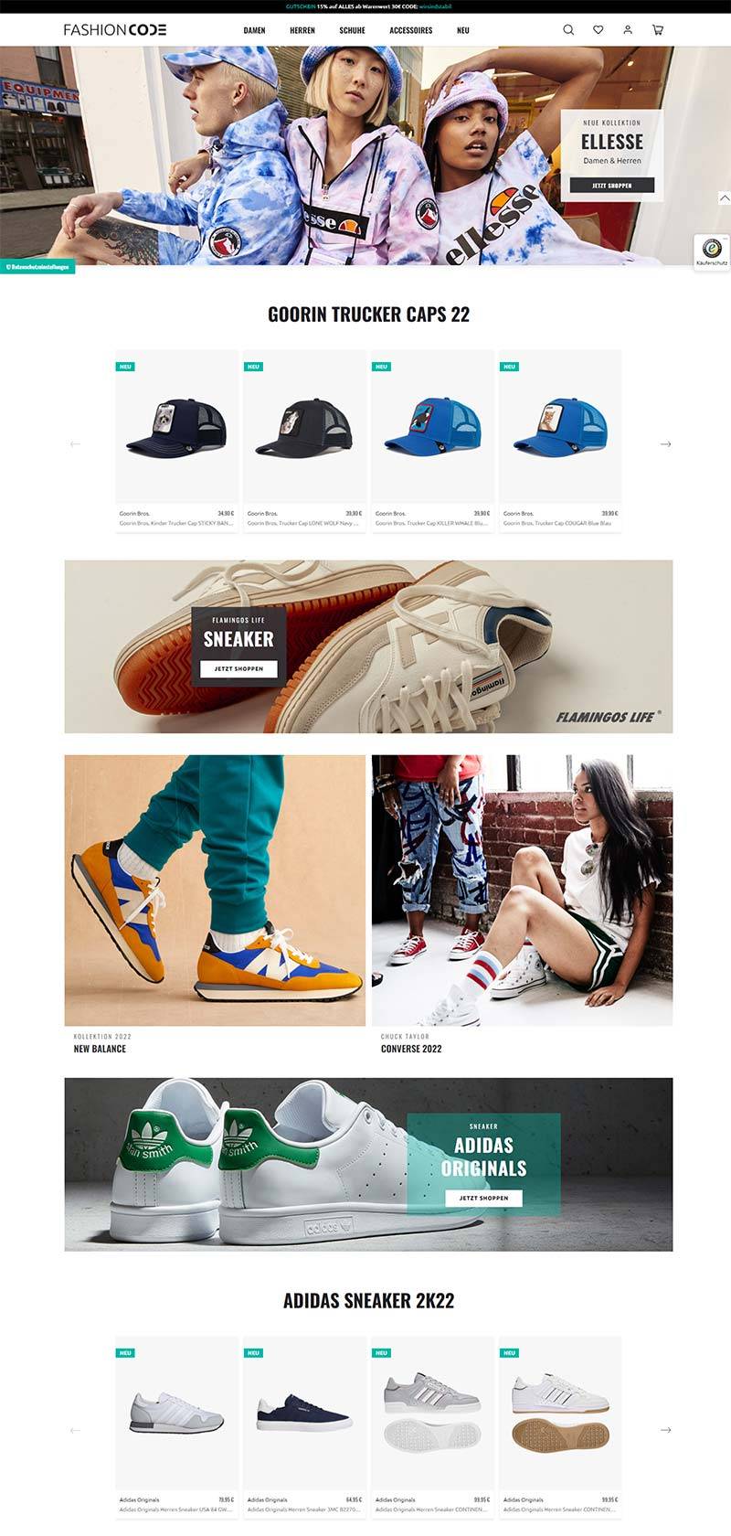 FashionCode 德国运动鞋服品牌购物网站