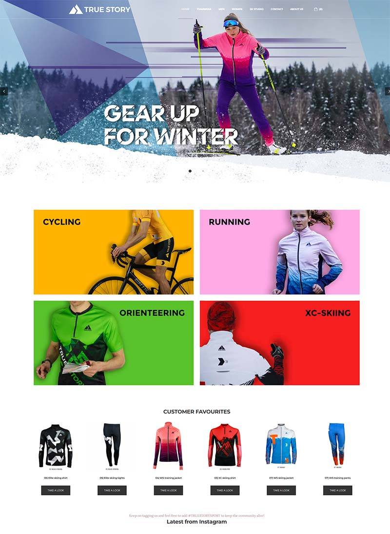 TRUE STORY 瑞典运动服饰品牌购物网站