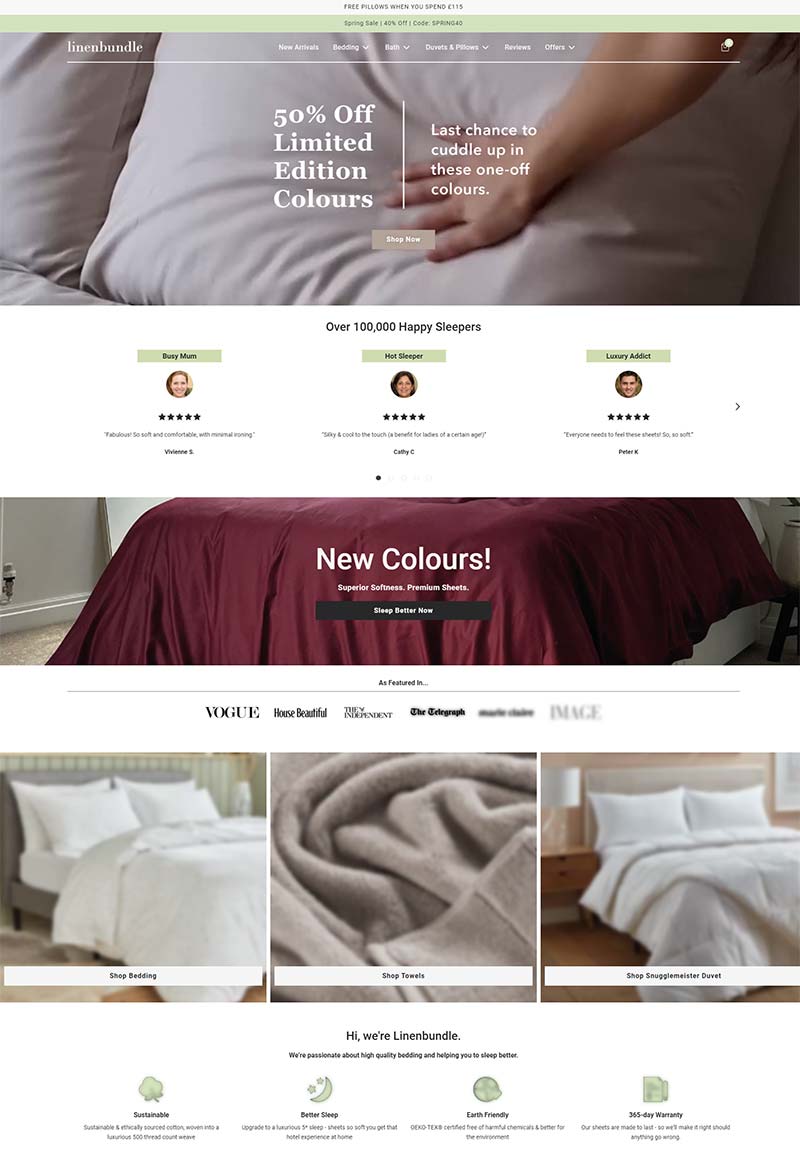Linenbundle 英国豪华床上用品购物网站