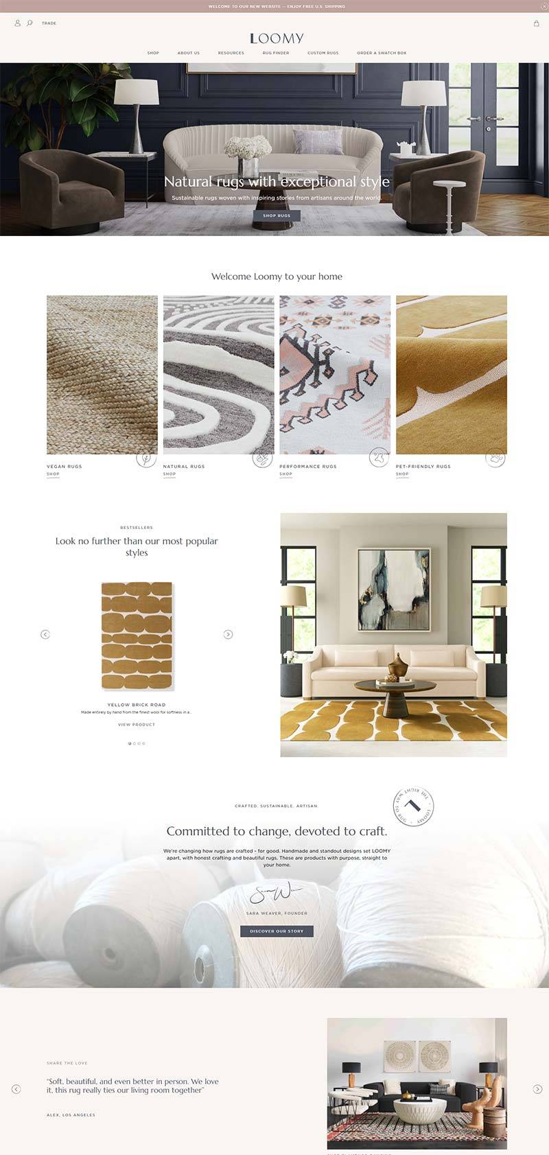 Loomy 美国高端地毯品牌购物网站