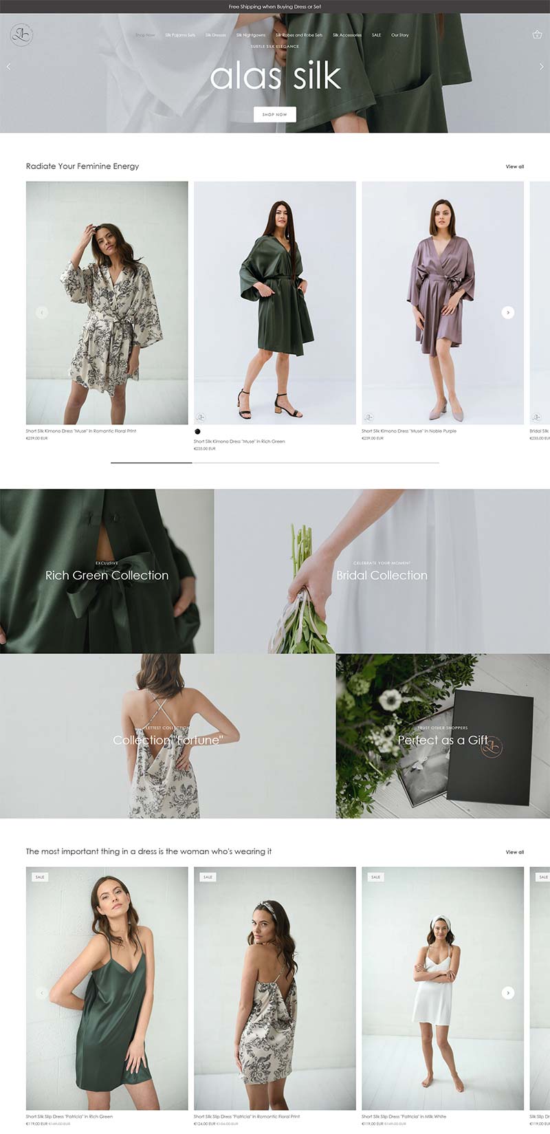 Alas Silk 德国丝绸女装品牌购物网站