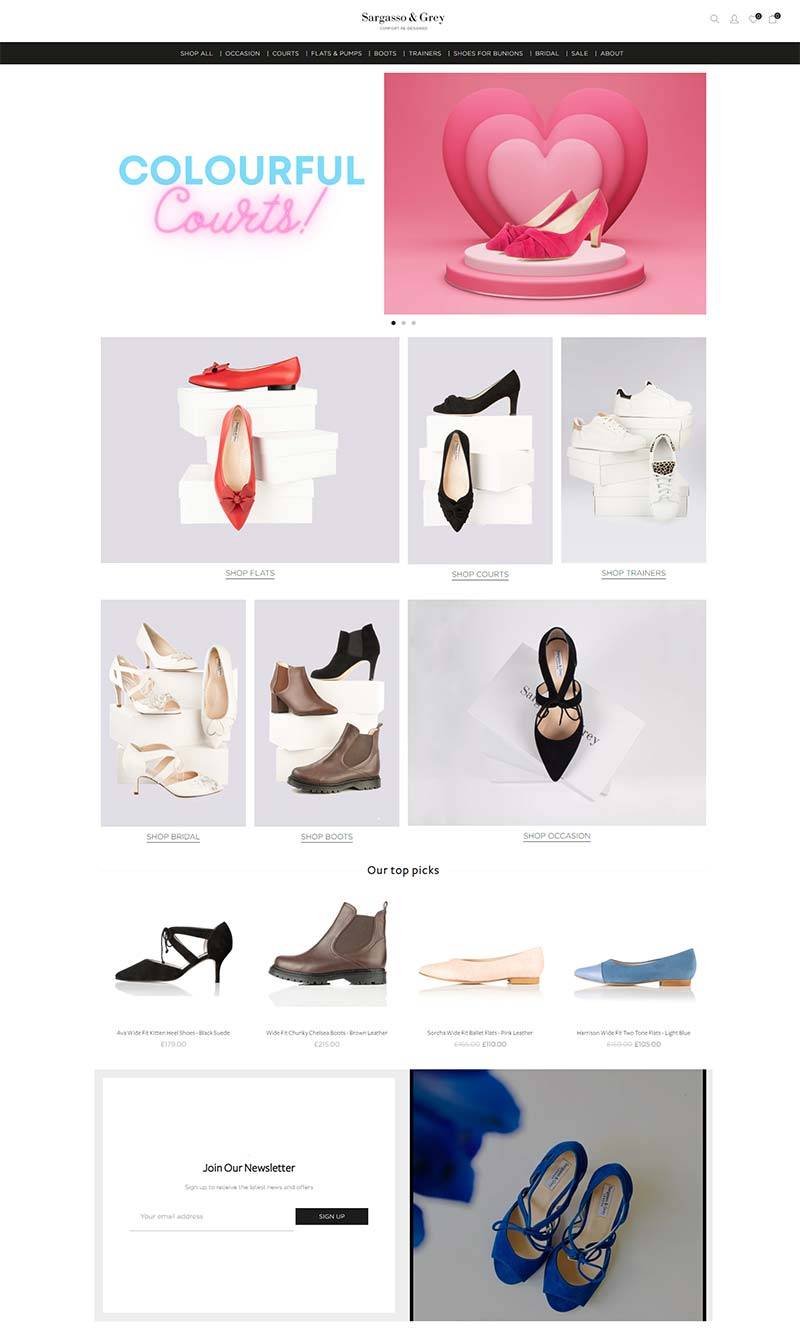 Sargasso & Gray 英国宽版女鞋品牌购物网站