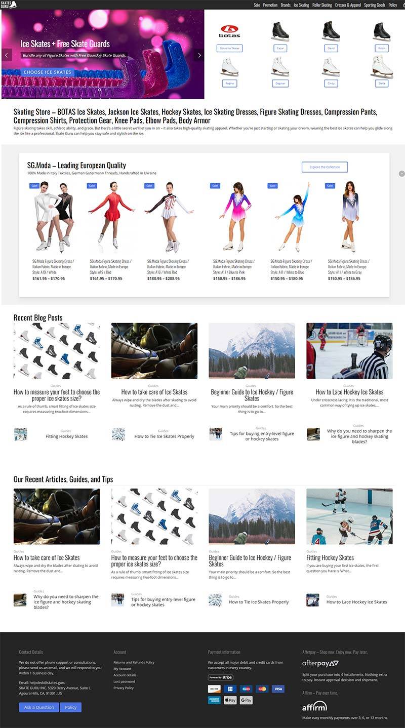 Skates.Guru 美国专业滑冰装备购物网站