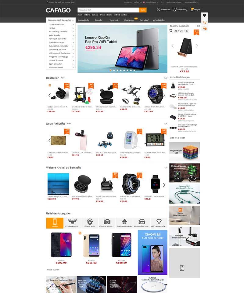 CAFAGO 德国电子产品购物网站