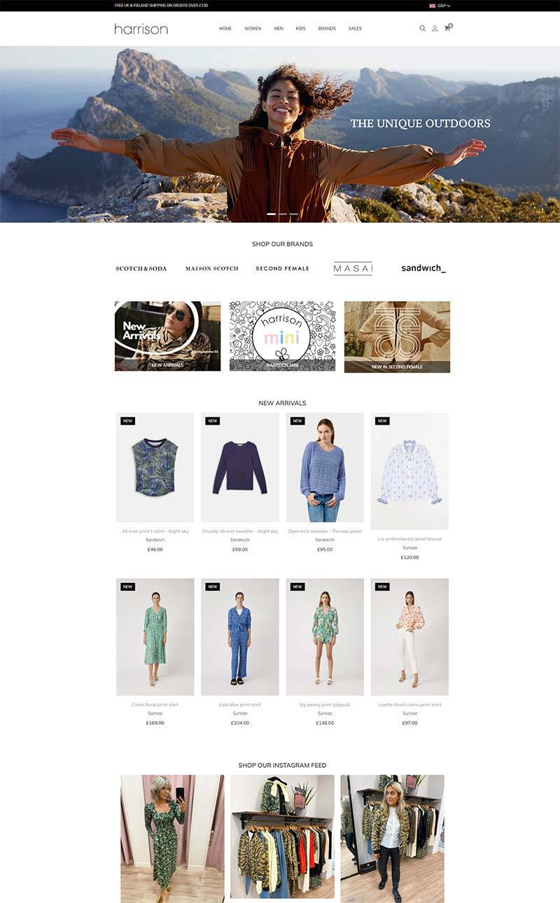 Harrison Fashion 爱尔兰时尚百货购物网站