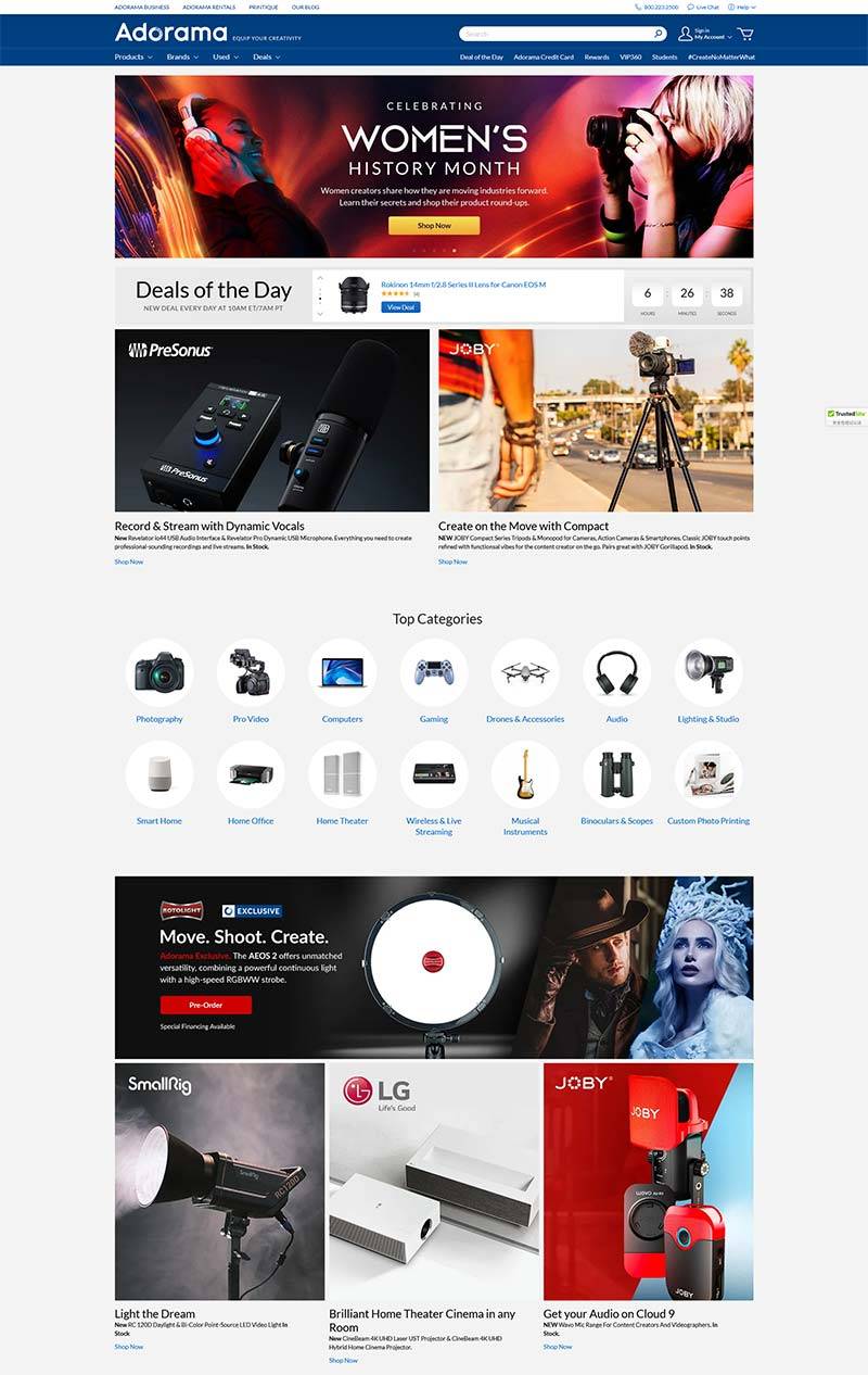 Adorama 美国数码电子百货购物网站