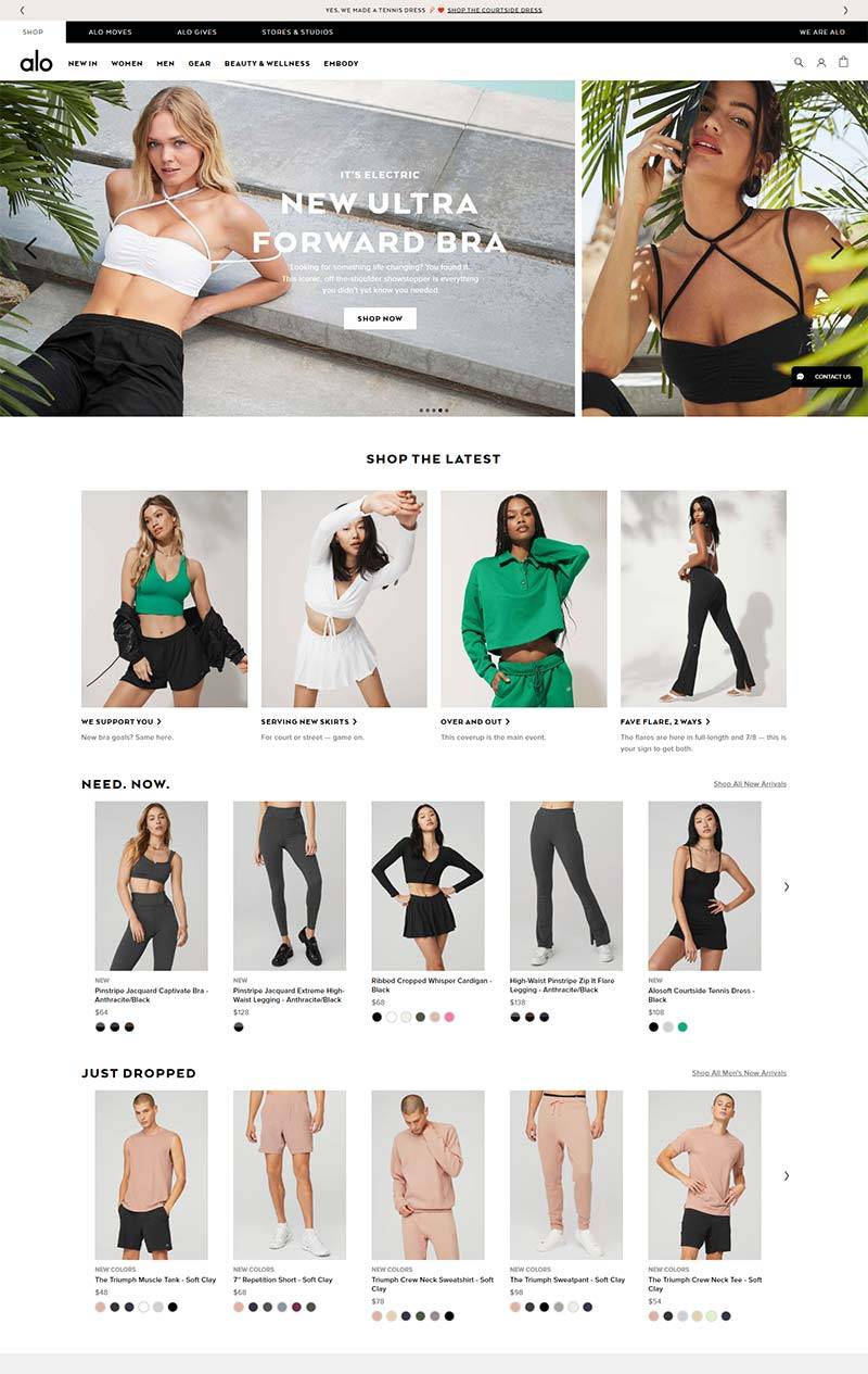 Alo Yoga 美国瑜伽服饰品牌购物网站