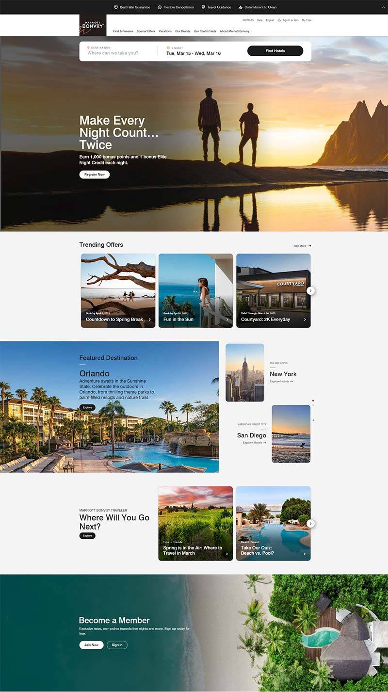Marriott 万豪酒店-美国国际酒店在线预定网站