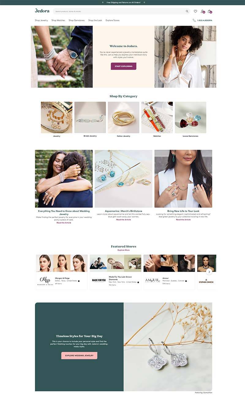 Jedora 美国珠宝饰品购物网站