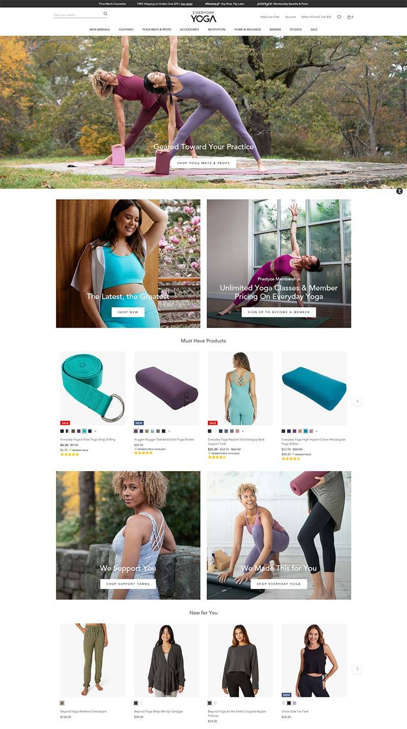 Everyday Yoga 美国瑜伽服饰品牌购物网站