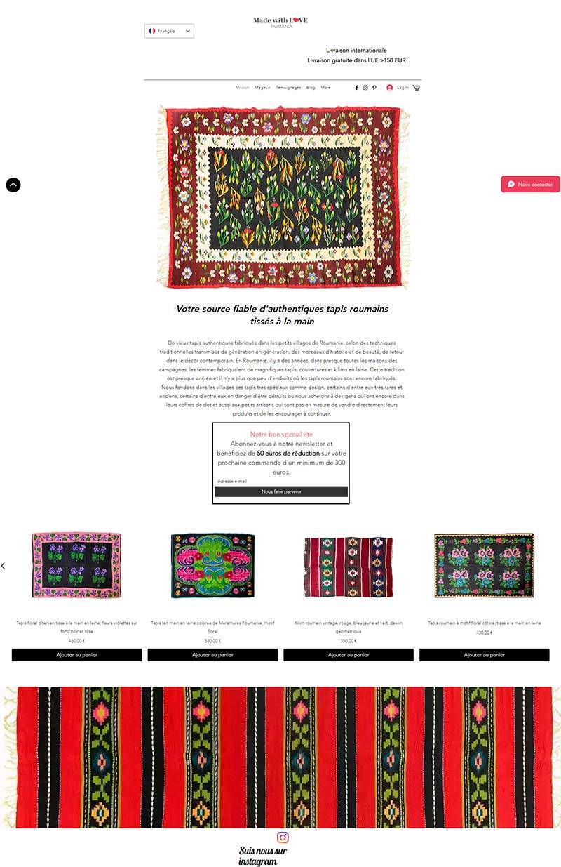 Made with love Romania 法国手工地毯品牌购物网站
