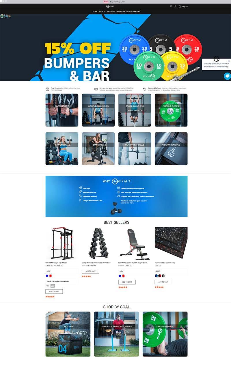HyGYM 英国家庭健身器材购物网站