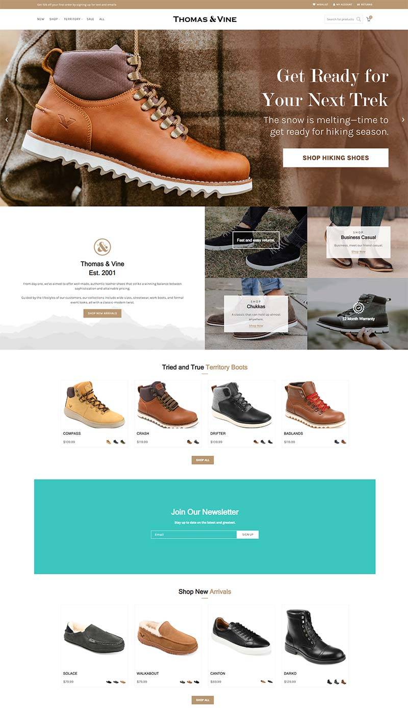 Thomas & Vine 美国街头皮鞋品牌购物网站
