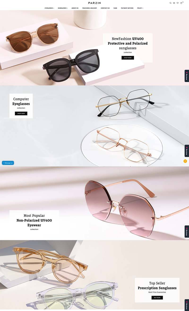 PARZIN 美国时尚太阳镜品牌购物网站
