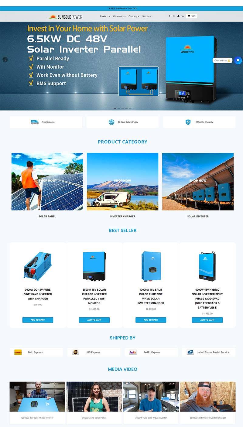 SunGoldPower 美国太阳能电力产品订购网站
