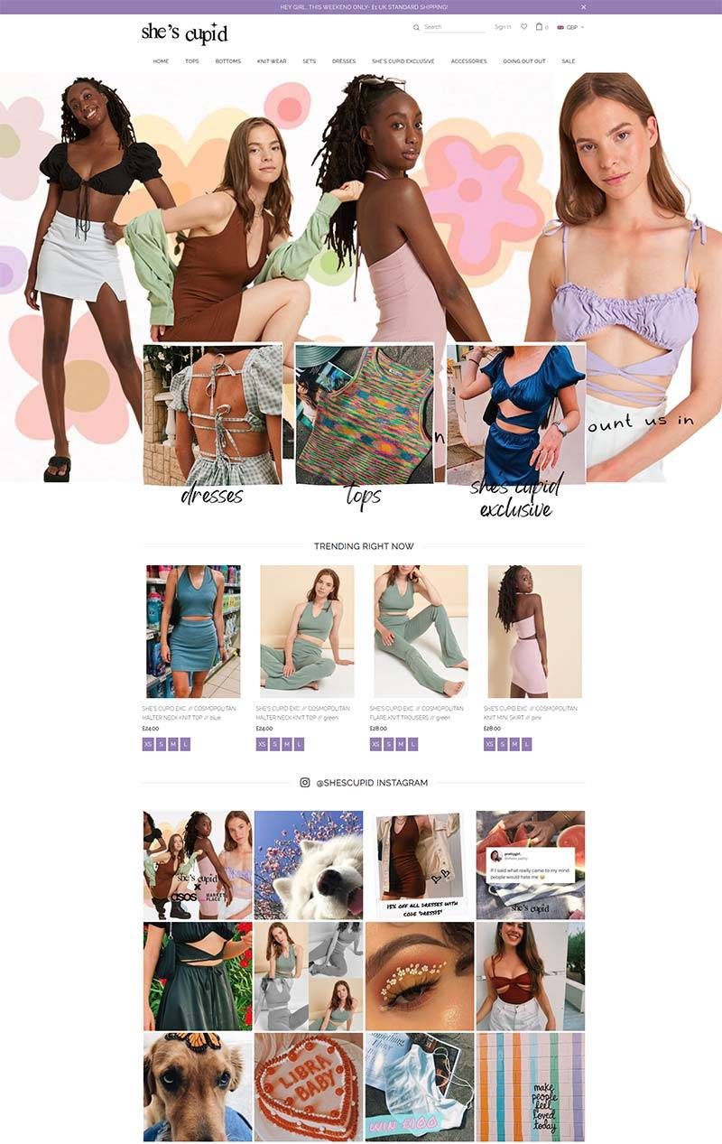 Shescupid 英国时尚女装品牌购物网站