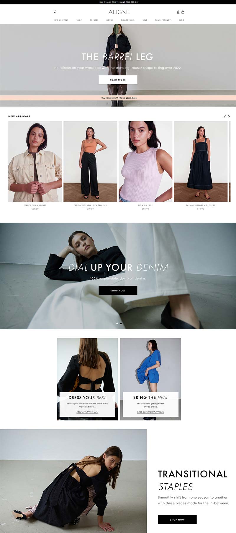 ALIGNE 英国时尚环保女装品牌购物网站
