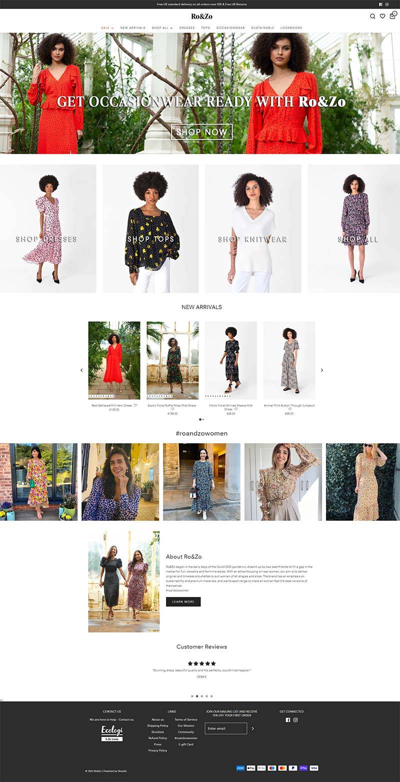 Ro&Zo 英国时尚女装品牌购物网站