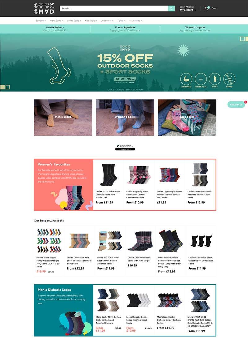 Socksmad 英国袜子品牌购物网站