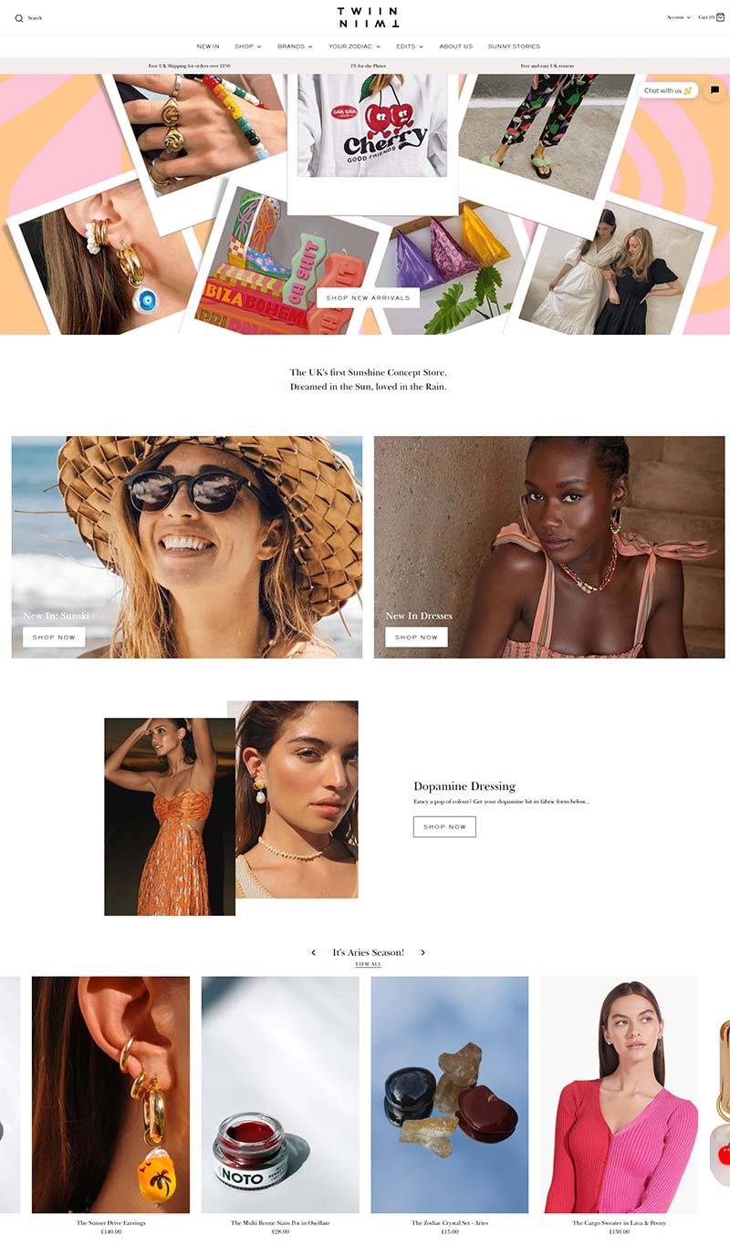 Twiin Store 英国阳光生活时尚品牌购物网站