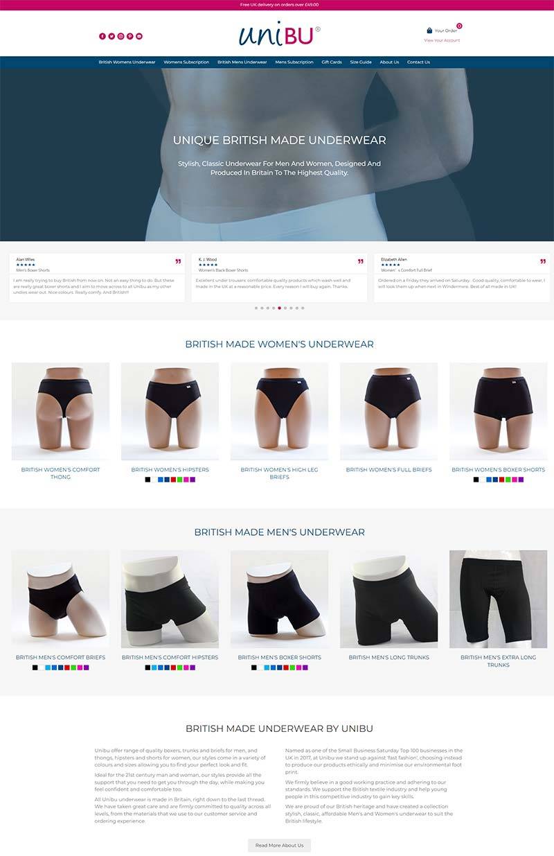 Unibu 英国男女性内衣品牌购物网站