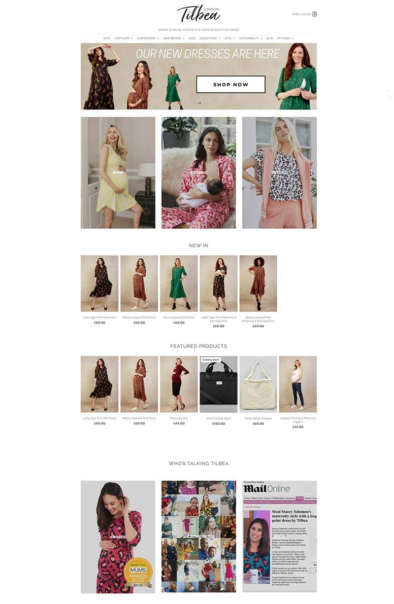 TILBEA 英国时尚孕妇装品牌购物网站